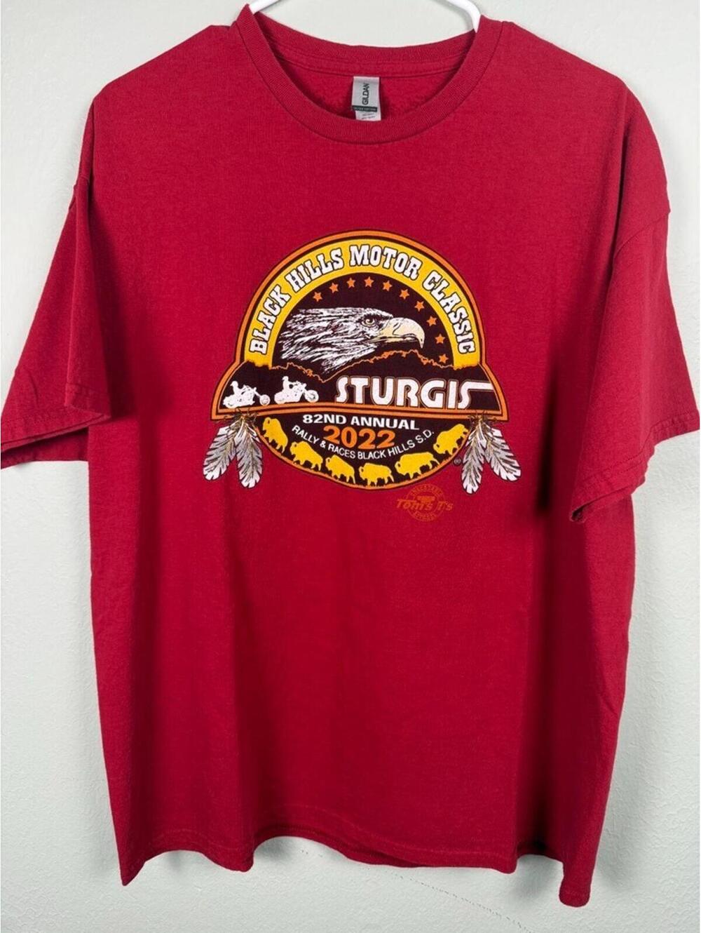 Sturgis 2022 Black Hills Motor Classic Motorcycle Rally T Shirt XL Red